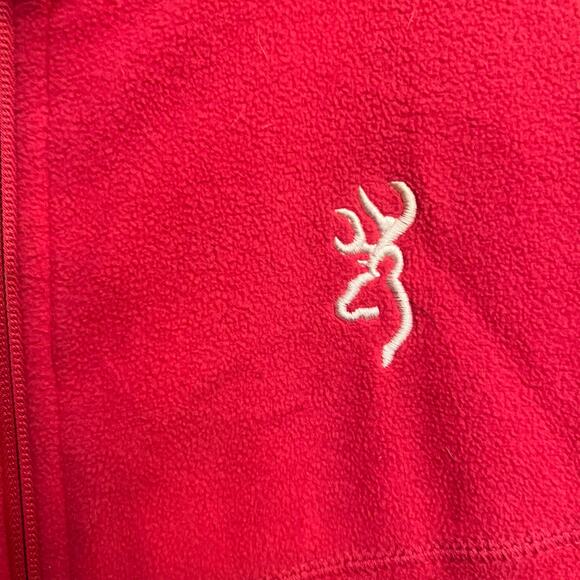 Browning Hot Pink Fleece Full Zip Jacket Buckmark Logo Size XL - Picture 9 of 11